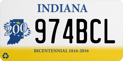 IN license plate 974BCL