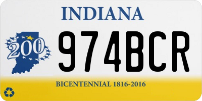 IN license plate 974BCR