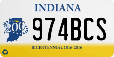 IN license plate 974BCS