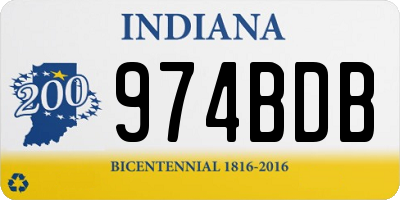 IN license plate 974BDB