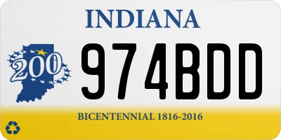 IN license plate 974BDD