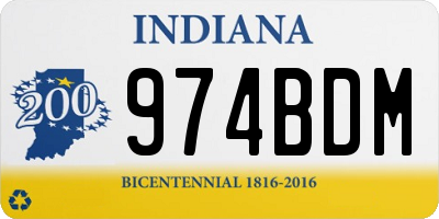 IN license plate 974BDM