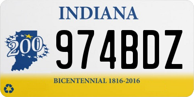 IN license plate 974BDZ