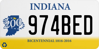 IN license plate 974BED
