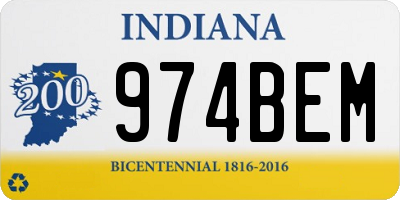 IN license plate 974BEM