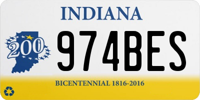 IN license plate 974BES
