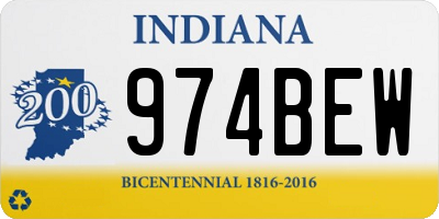 IN license plate 974BEW