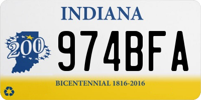 IN license plate 974BFA