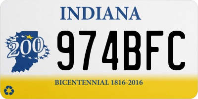 IN license plate 974BFC