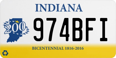 IN license plate 974BFI