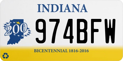 IN license plate 974BFW