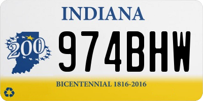 IN license plate 974BHW