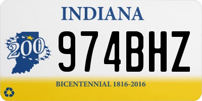 IN license plate 974BHZ