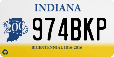 IN license plate 974BKP