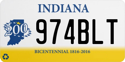IN license plate 974BLT