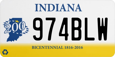 IN license plate 974BLW