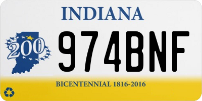 IN license plate 974BNF
