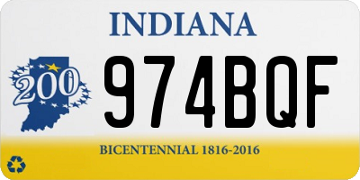 IN license plate 974BQF