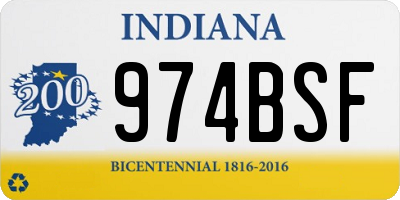 IN license plate 974BSF