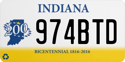 IN license plate 974BTD