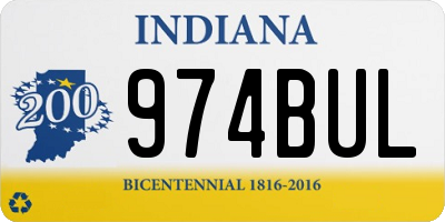 IN license plate 974BUL