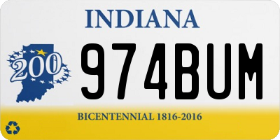 IN license plate 974BUM