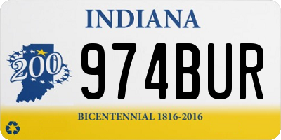 IN license plate 974BUR