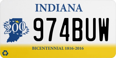 IN license plate 974BUW
