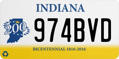 IN license plate 974BVD