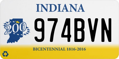 IN license plate 974BVN