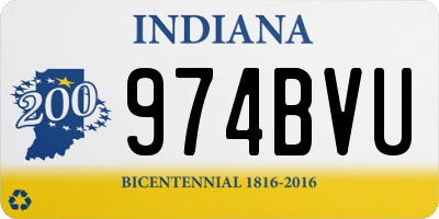 IN license plate 974BVU