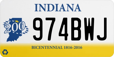 IN license plate 974BWJ