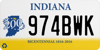 IN license plate 974BWK