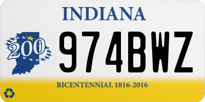IN license plate 974BWZ