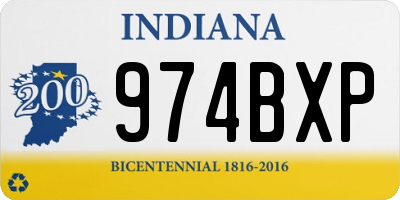 IN license plate 974BXP