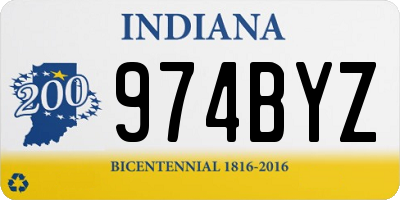 IN license plate 974BYZ