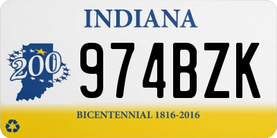 IN license plate 974BZK