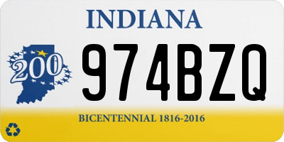 IN license plate 974BZQ