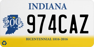 IN license plate 974CAZ