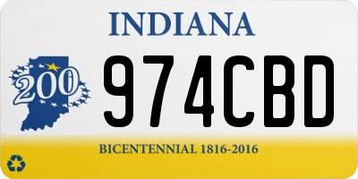 IN license plate 974CBD