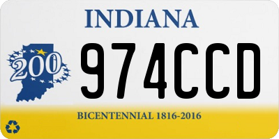 IN license plate 974CCD