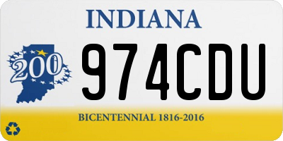IN license plate 974CDU