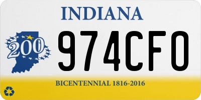 IN license plate 974CFO