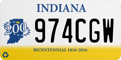 IN license plate 974CGW