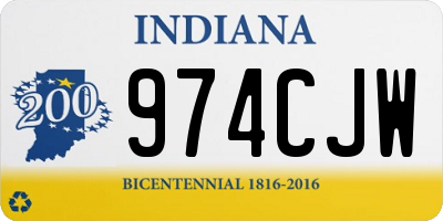IN license plate 974CJW