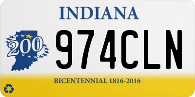 IN license plate 974CLN