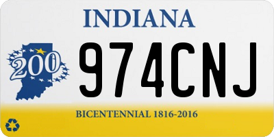 IN license plate 974CNJ