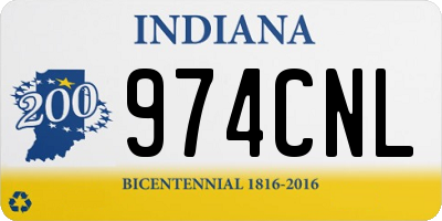 IN license plate 974CNL