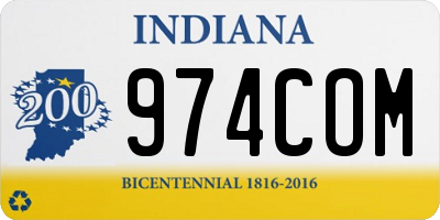 IN license plate 974COM