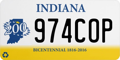 IN license plate 974COP